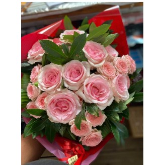 Bouquet roses pastels