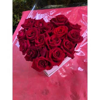 Box coeur roses